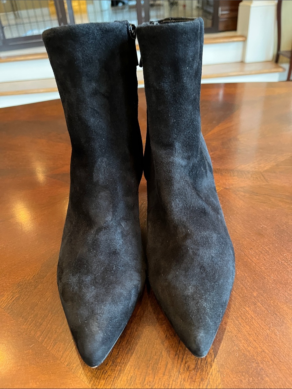 Sam Edelman Black Suede Ankle Heeled Boots